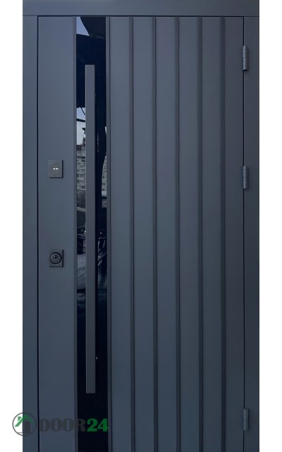 QDOORS Стріт Арт терморозрив ручка-рейлінг RAL 7021 антрацит // біла шагрень + біла рама