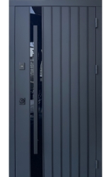 QDOORS Стрит Арт терморазрыв ручка-рейлинг RAL 7021 антрацит // белая шагрень + белая рама