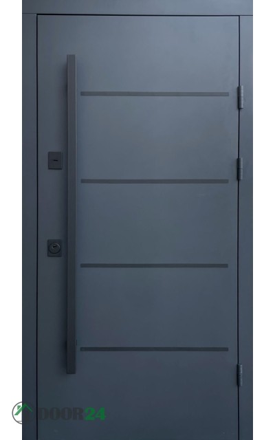 QDOORS Стріт Горизонталь терморозрив ручка-рейлінг RAL 7021 антрацит // біла шагрень + біла рама