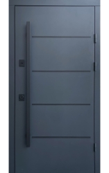 QDOORS Стрит Горизонталь терморазрыв ручка-рейлинг RAL 7021 антрацит // белая шагрень + белая рама