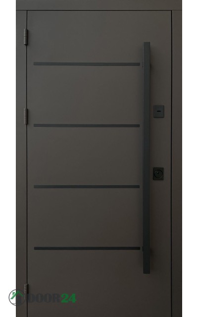 QDOORS Стріт Горизонталь терморозрив ручка-рейлінг RAL 8019 пісок // дуб темний