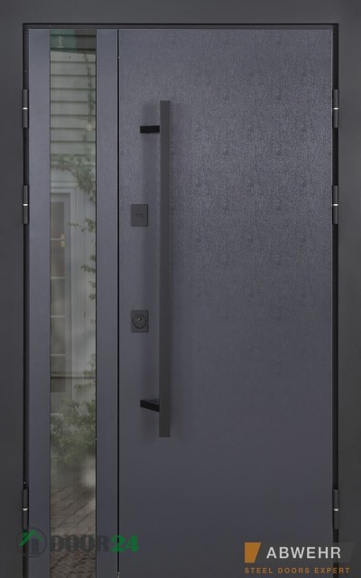 ABWEHR Bionica 2 Mottura LP0 Desire Glass 1200 полуторні склопакет терморозрив ручка-рейлінг Lampre антрацит // білий супермат + біла рама (декор на вибір)